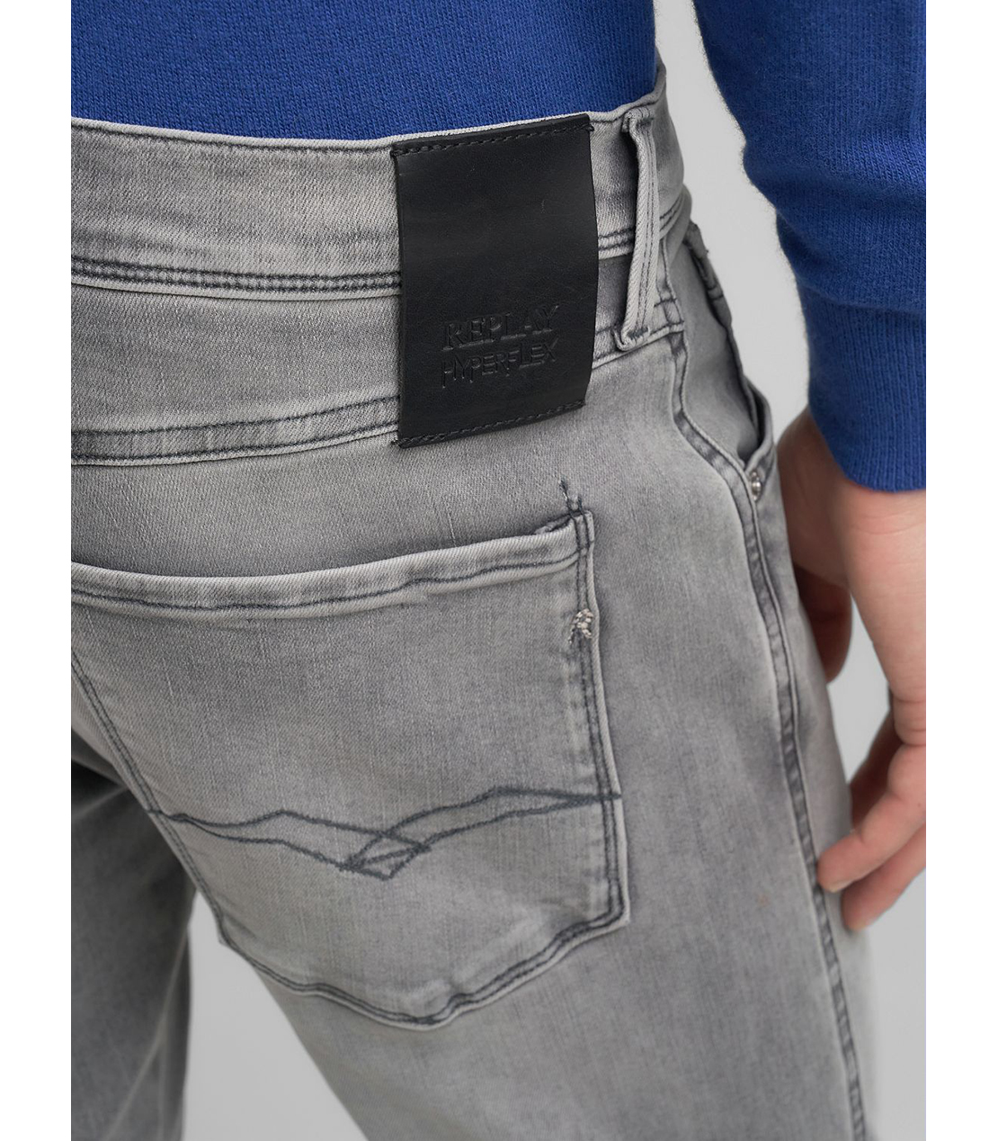 スリム ANBASS Hyperflex Dust スーパーストレッチデニム 詳細画像 ライトグレー 6